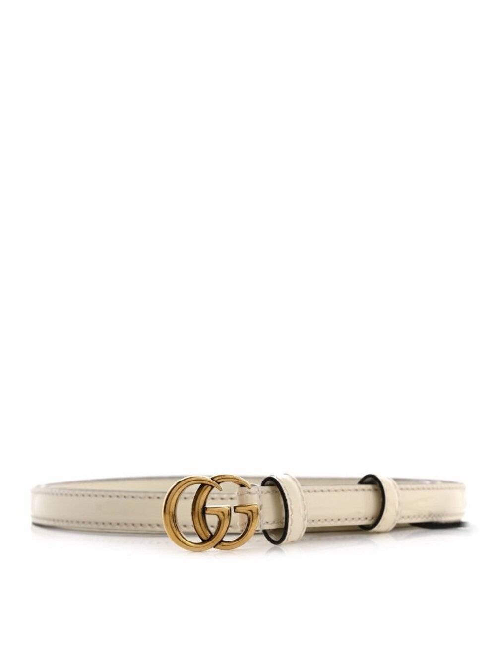 NEW Gucci 707327 GG Thin Patent Belt Size 110/42 White